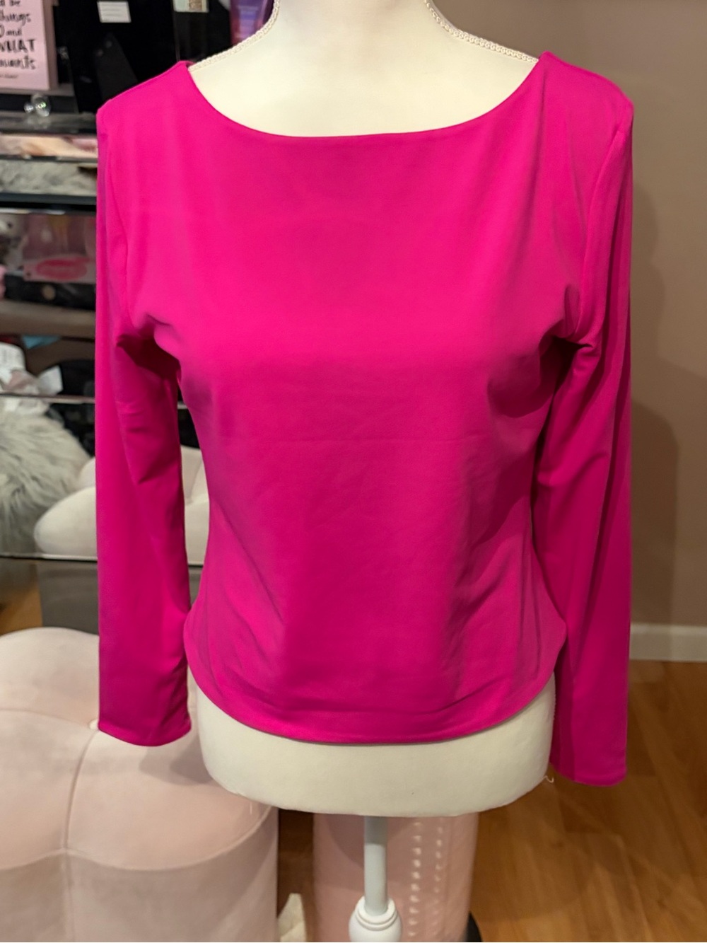 Express Pink and Purple Body Contour High Compression Reversible Scoop Neck Sz L - Picture 9 of 13